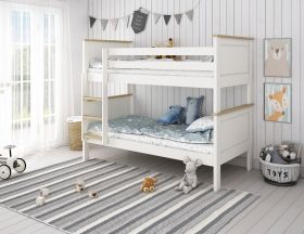 Kids Avenue Heritage Bunk Bed in White & Oak with Optional Trundle
