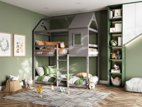 Flair Hideaway Wooden Bunk Bed in Grey