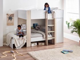 Julian Bowen Horizon Bunk Bed With Storage in Pale Wood & White