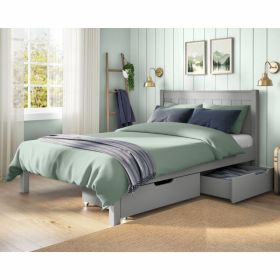 Stompa Classic Low End Double Bed in Grey with Drawers