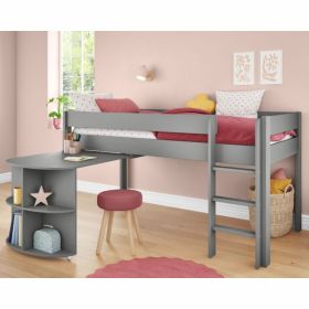 Stompa Uno Grey Mid Sleeper Bed with Pull Out Desk