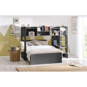 Julian Bowen Owen Midsleeper Bed With Underbed in Anthracite