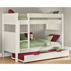 Stompa Classic Bunk Bed in White with Open Trundle