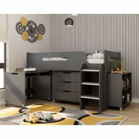 Kidsaw Rocco Mid Sleeper Cabin Bed in Anthracite
