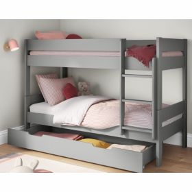 Stompa Compact Bunk Bed in Grey with Trundle Drawer