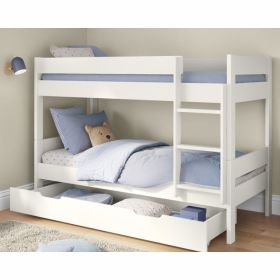 Stompa Compact Bunk Bed in White with Trundle Drawer