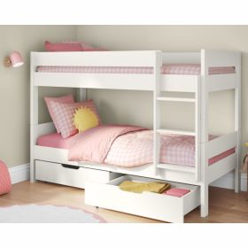 Stompa Compact Bunk Bed In White with Drawers