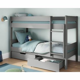 Stompa Compact Bunk Bed In Grey with Drawers