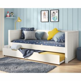Stompa Classic Day Bed with Open Trundle Drawer in White