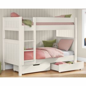 Stompa Classic White Bunk Bed with Drawers