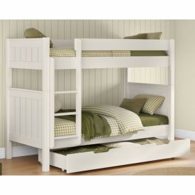 Stompa Classic Bunk Bed in White with Trundle Drawer