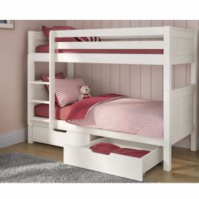 Stompa Classic Originals Bunk Bed in White with Drawers