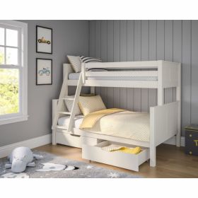 Stompa Classic Originals Trio Bunk Bed in White with Drawers