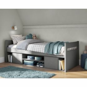 Stompa Uno Single Bed with Underbed Storage in Grey