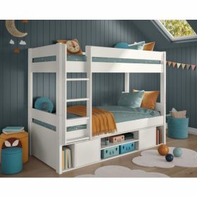 Stompa Uno White Bunk Bed with Underbed Storage
