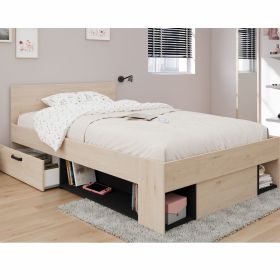 Parisot Achille 2 Storage Bed in Oak - Small Double