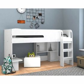 Kidsaw Kudl Mid Sleeper Bed with Desk, Bookcase & Toy Box