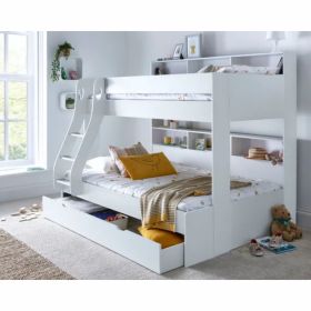 Oliver Storage Triple Sleeper Bunk Bed in White