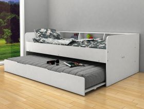 Kidsaw Kudl Day Bed in White with Pull Out Trundle