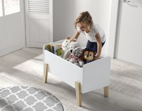 Vipack Kiddy Wooden Kids Toy Box in White