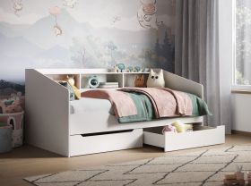 Flair Leni Day Bed in White with Underbed Drawers