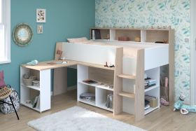 Parisot Lucas Mid Sleeper Bed with Desk and Storage