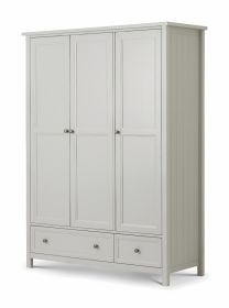  Julian Bowen Maine 3 Door Combination Wardrobe in Dove Grey