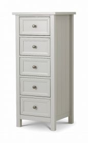 Julian Bowen Maine 5 Drawer Tall Chest in Dove Grey
