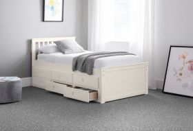 Julian Bowen Maisie White Captains Storage Bed with Underbed and Drawers