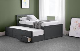 Julian Bowen Maisie Anthracite Captains Storage Bed with Underbed and Drawers