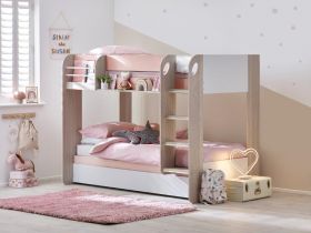 Julian Bowen Mars Bunk Bed & Underbed in Pastel Pink