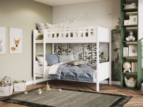 Maya Bunk Bed in White with Optional Trundle