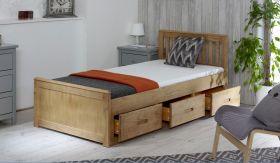 Amani UK Mission Storage Bed in Waxed Pine