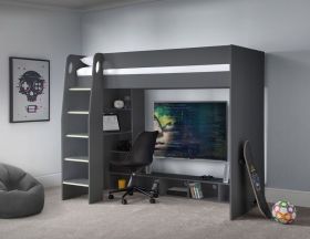 Julian Bowen Nebula Gaming High Sleeper Bed in Anthracite