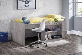 Julian Bowen Neptune Mid Sleeper in Grey Oak with Desk and Storage