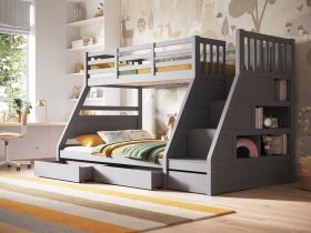 Neutron Triple Bunk Bed in Grey