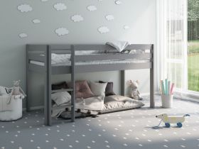 Noomi Nora Solid Wood Mid Sleeper Bed in Grey