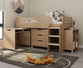 Kidsaw Rocco Mid Sleeper Cabin Bed in Oak