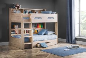 Julian Bowen Orion Sonoma Oak Bunk Bed with Shelving & Drawers