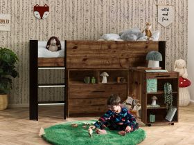 Julian Bowen Otis Mid Sleeper Bed in Urban Rustic and Black