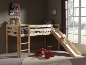 Vipack Pino Mid Sleeper Bed with Slide in Natural Pine 