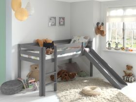 Vipack Pino Mid Sleeper Bed with Slide in Grey