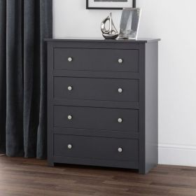 Julian Bowen Radley 4 Drawer Chest in Anthracite