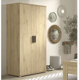 Vipack Sam 2 Door Wardrobe in Solid Oak