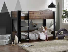 Julian Bowen Solomon Bunk Bed in Rustic and Black