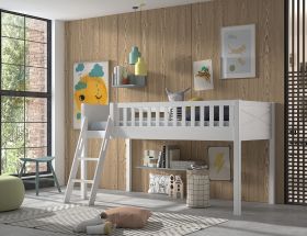 Vipack Scott Mid Sleeper Bed in Brilliant White