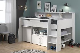 Parisot Swan Mid Sleeper Cabin Bed with Pull Out Desk & Storage
