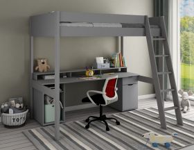 Astral Small Double Gaming Highsleeper Bed in Grey