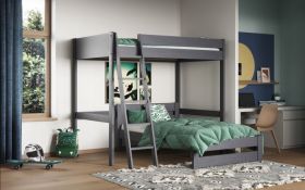 Astral Grey High Sleeper With L Shaped Small Double Bed
