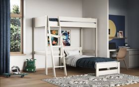 Astral White High Sleeper With L Shaped Single Bed